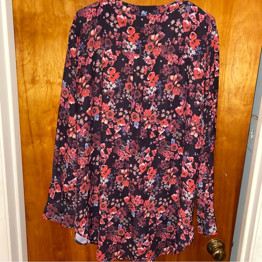 Ana Floral Women’s Pullover Blouse   Long sleeve. Size 3X - Picture 5 of 6